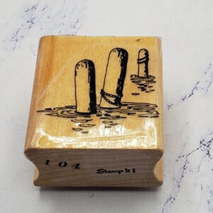 Aquatic Boat Dock Piling Stamp It Wood Mounted Rubber Stamp